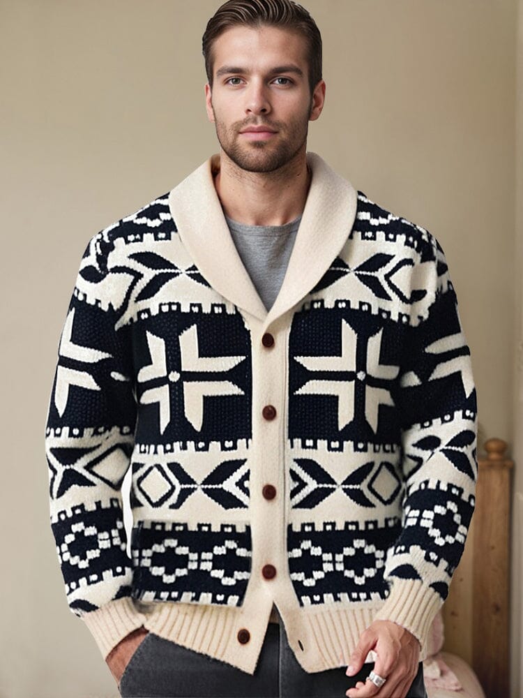 Cardigan jacquard bohemio cómodo
