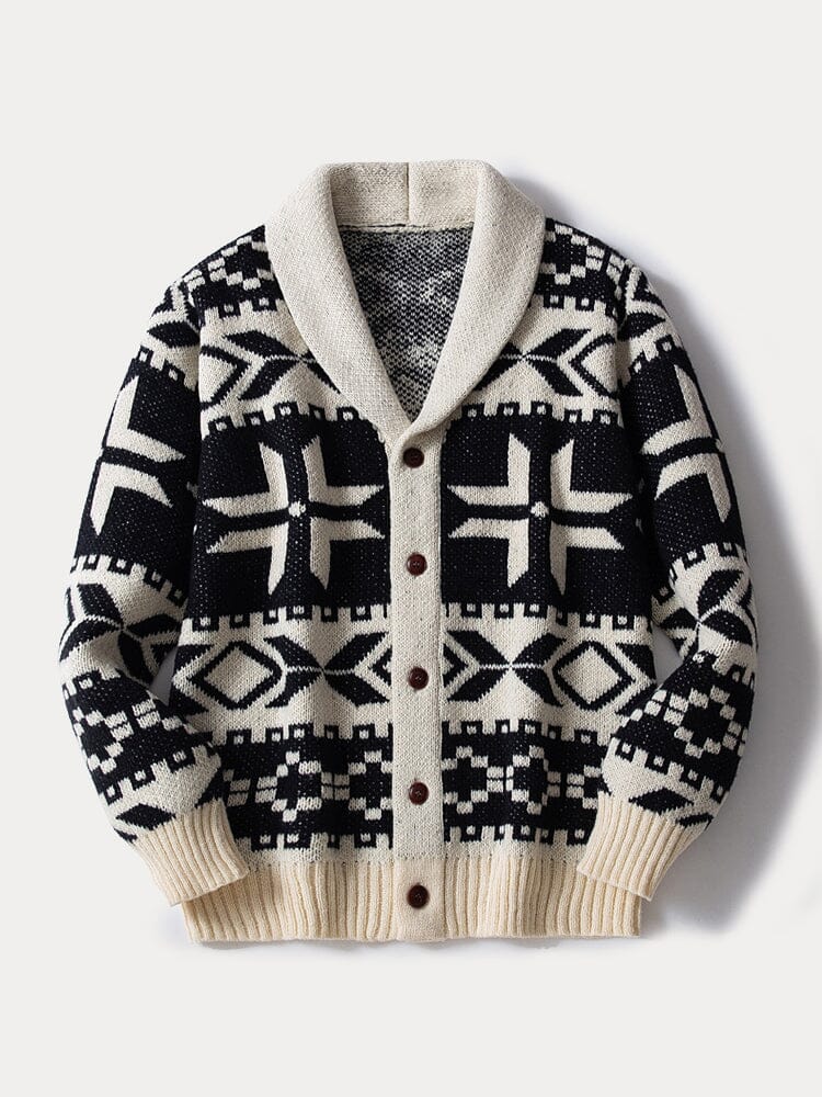 Cardigan jacquard bohemio cómodo