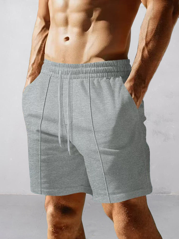Shorts casuales de tejido waffle