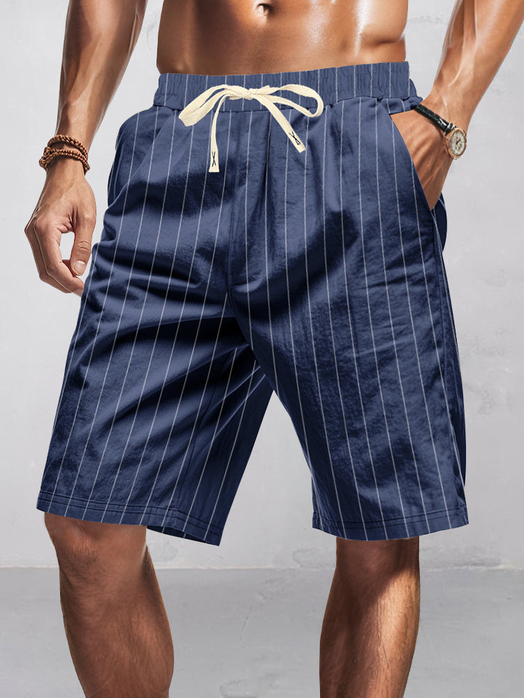 Shorts casuales de rayas 100% algodón