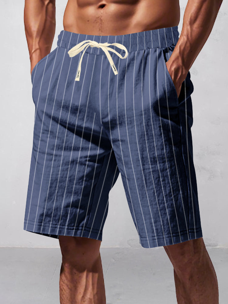 Shorts casuales de rayas 100% algodón