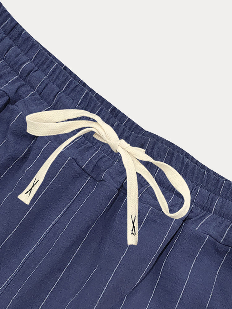 Shorts casuales de rayas 100% algodón