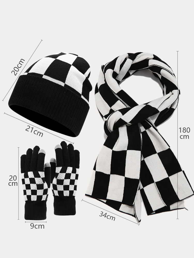 Set 3 en 1: gorro de punto,bufanda y guantes