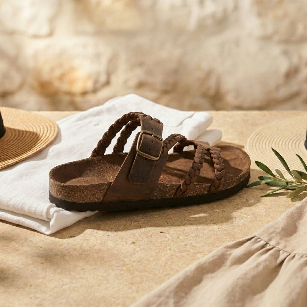 Sandalias Hayleigh — Trenzadas en corcho