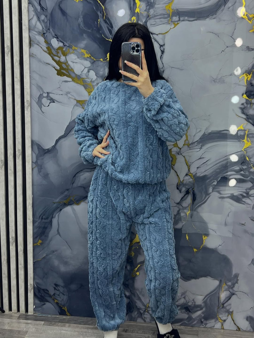Conjunto de ropa de casa para mujer, cálido y cómodo, de forro polar