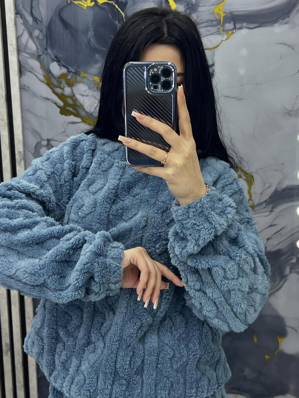 Conjunto de ropa de casa para mujer, cálido y cómodo, de forro polar
