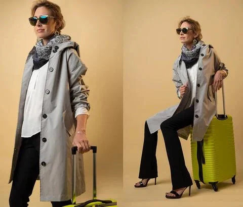 Abrigo impermeable para mujer cálido
