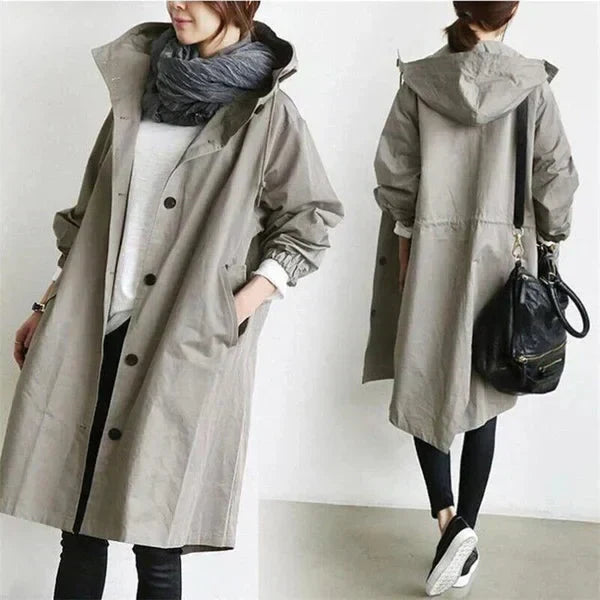 Abrigo impermeable para mujer cálido