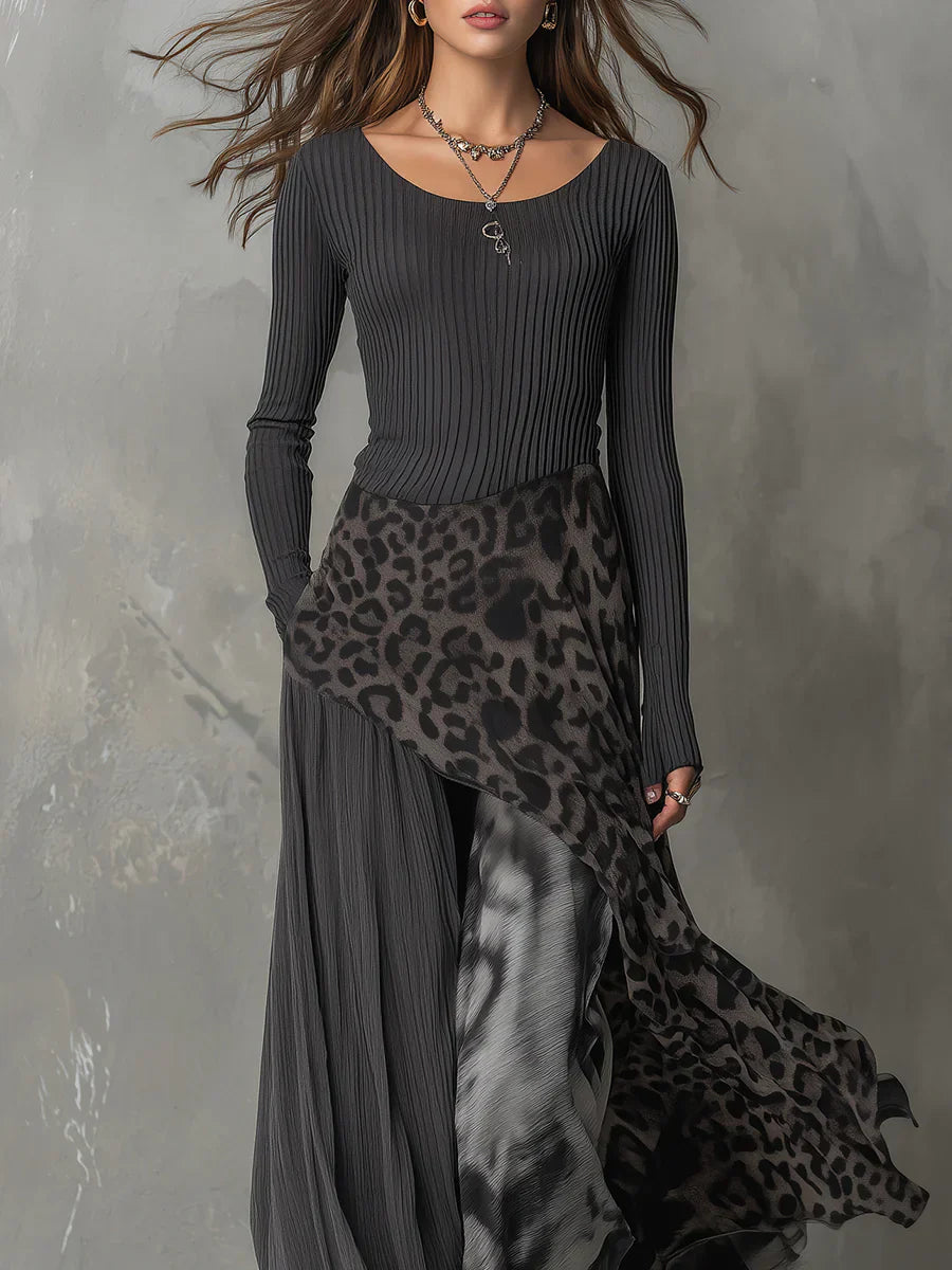 Vestido largo de leopardo