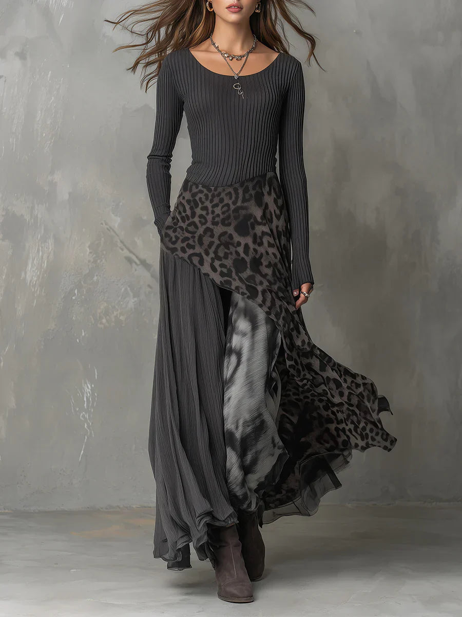 Vestido largo de leopardo