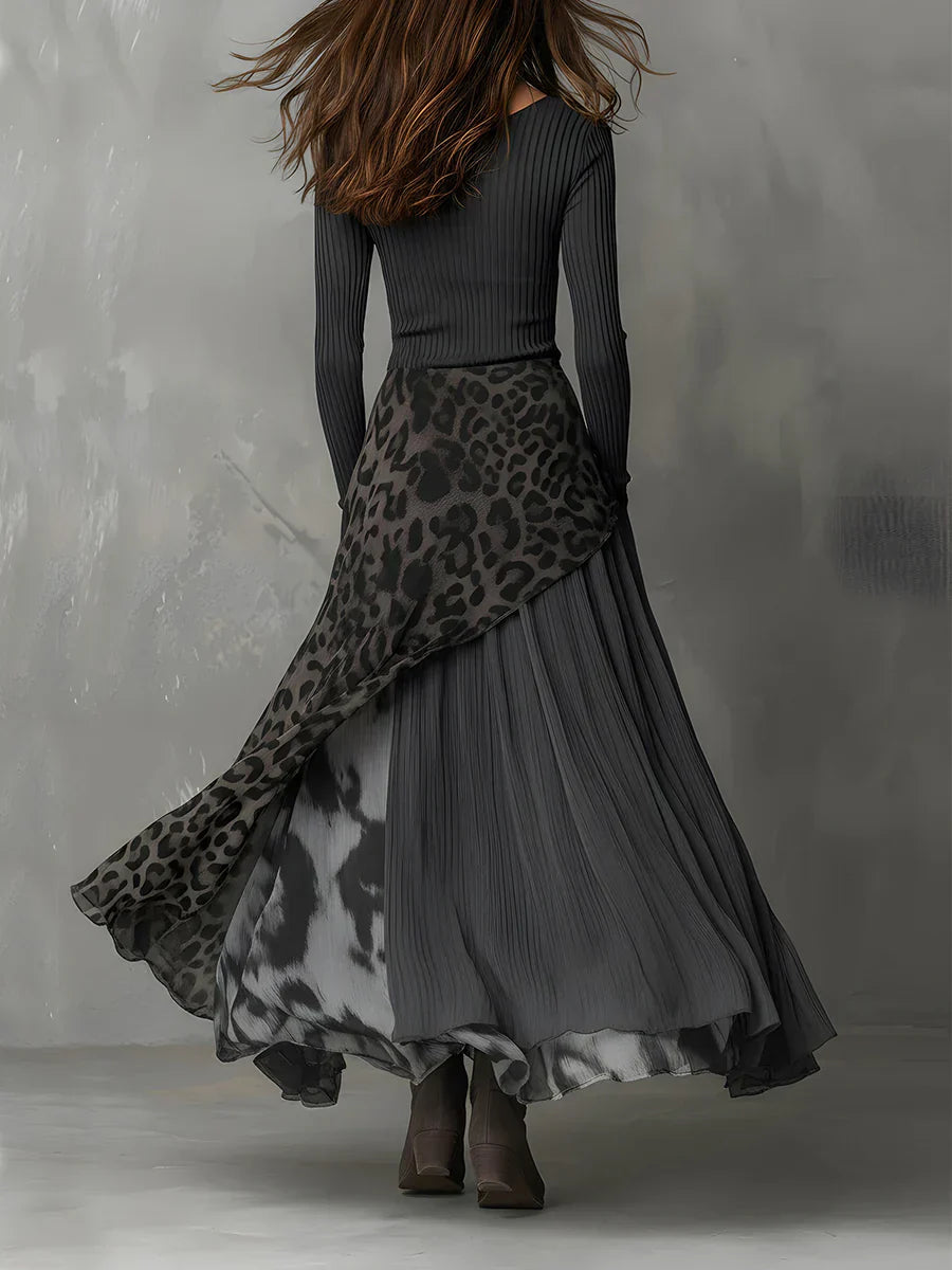 Vestido largo de leopardo