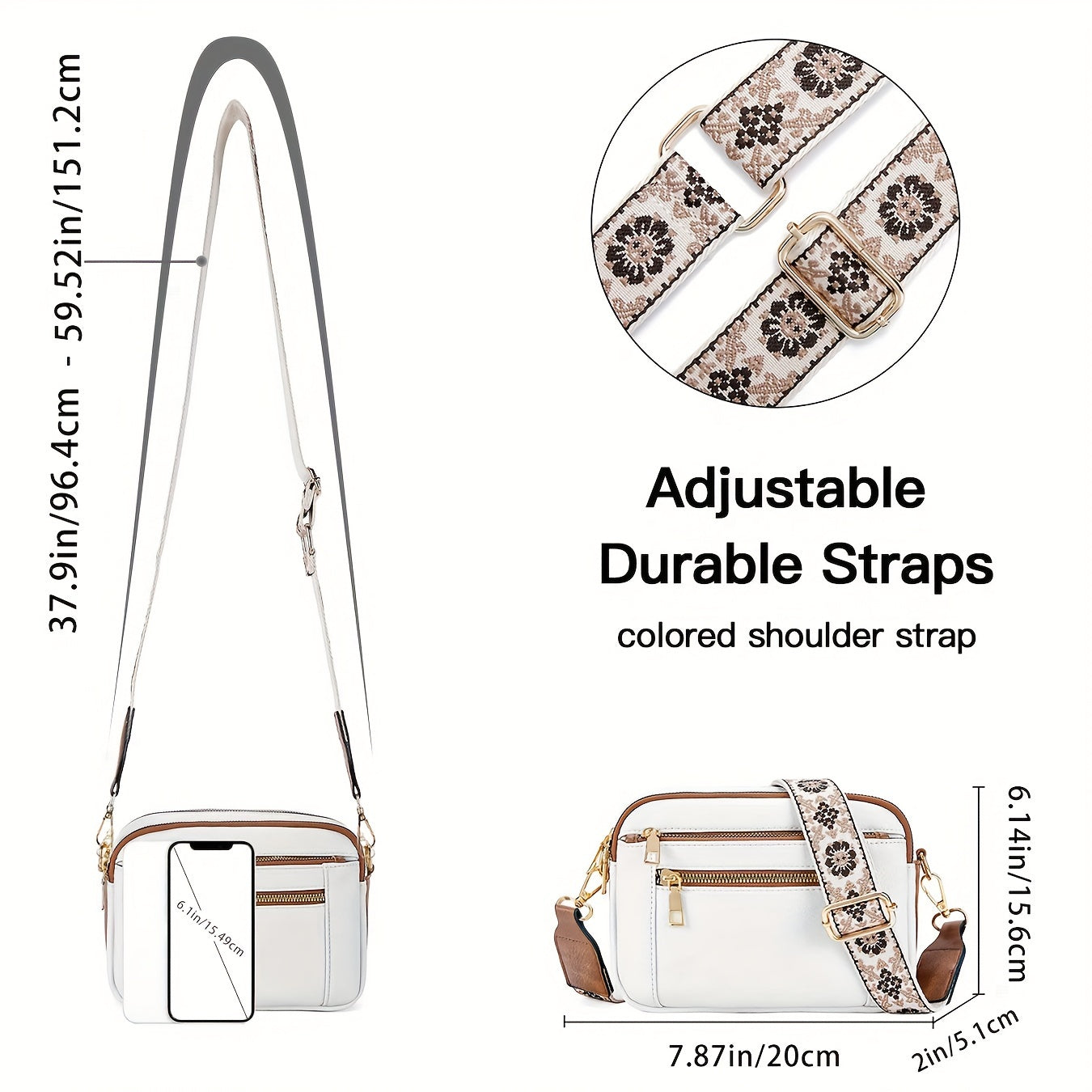 Bolso bandolera de cuero vegano