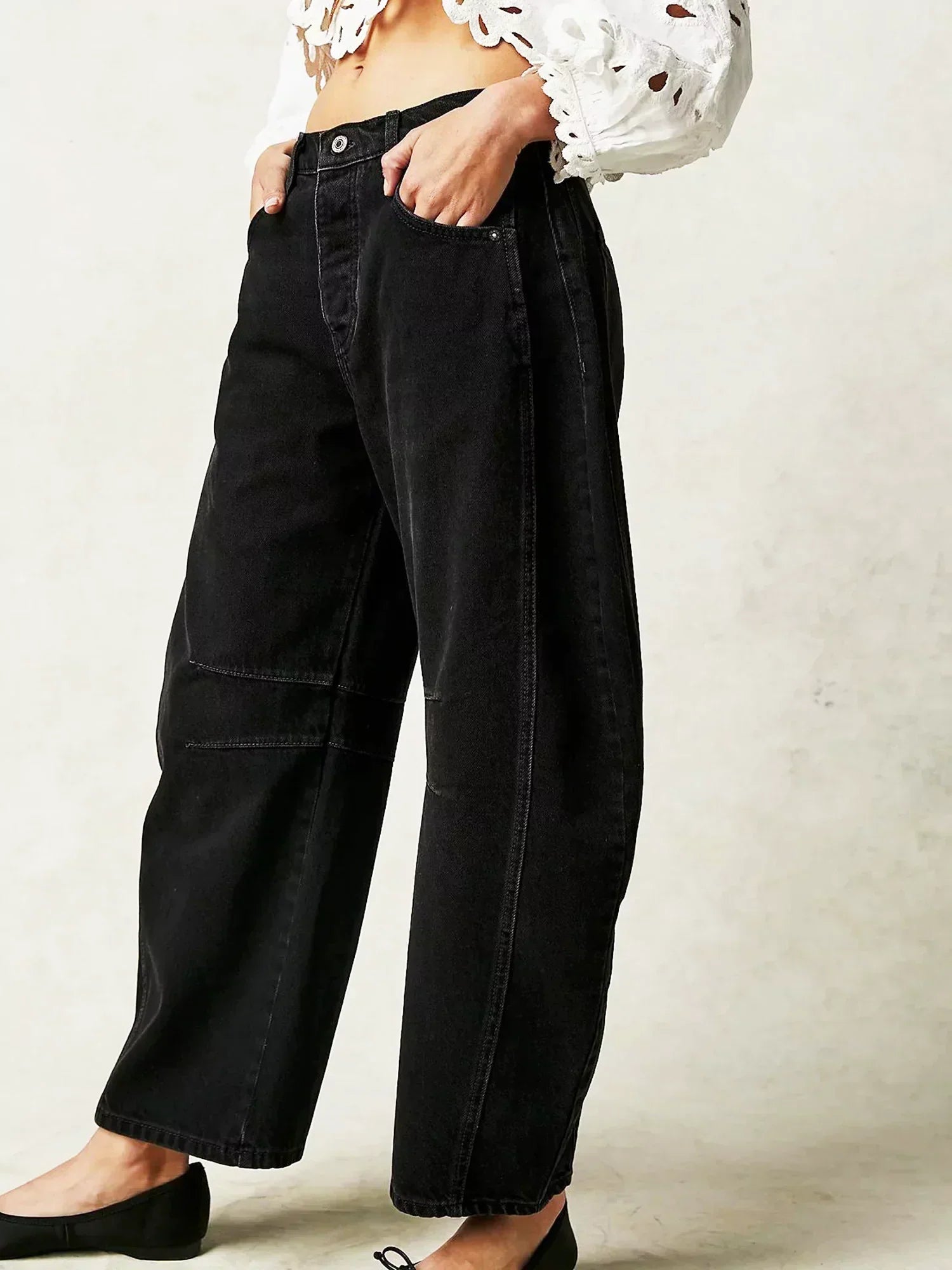 Jeans estampados con pierna ancha