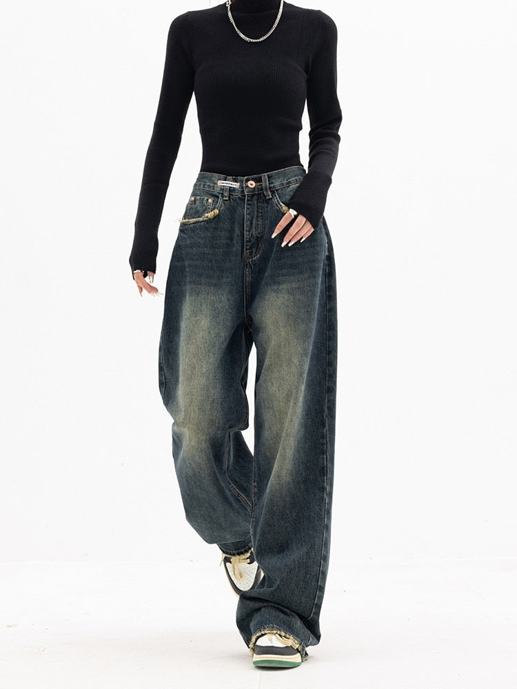 Jeans de Corte Amplio para Mujer
