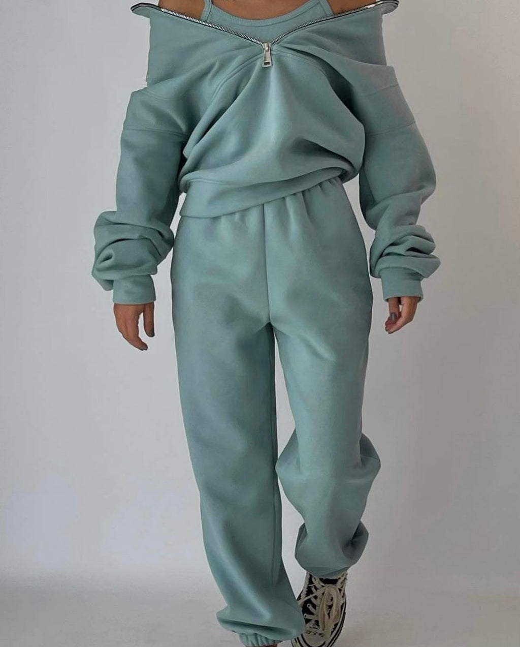 Conjunto de dos piezas de sudadera oversize para mujer