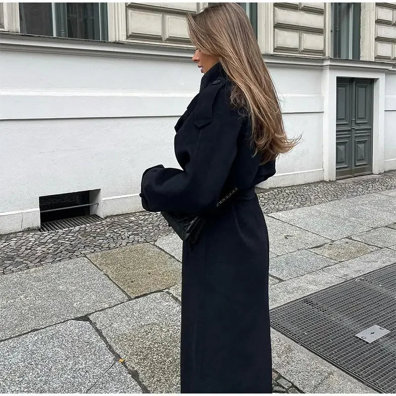 Abrigo trench oversize de invierno para mujer