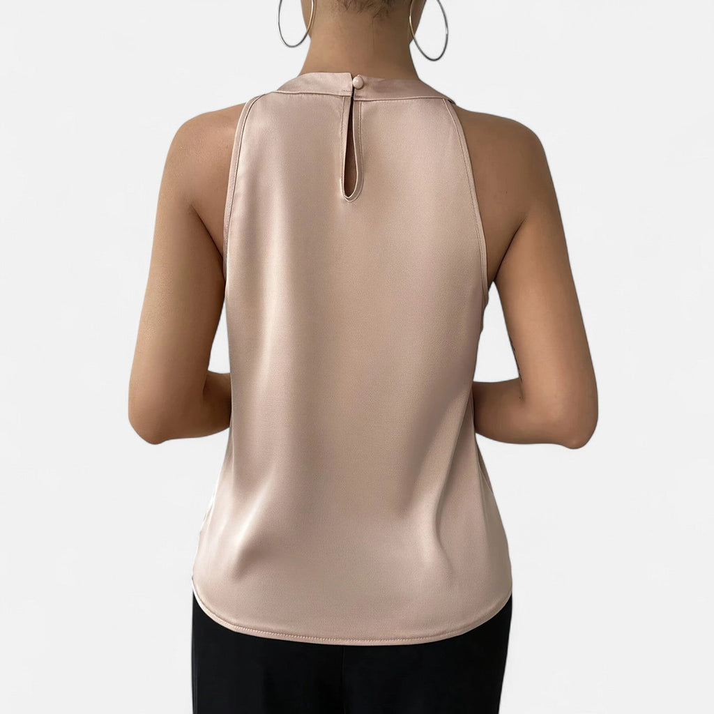 Top de satén con cuello halter