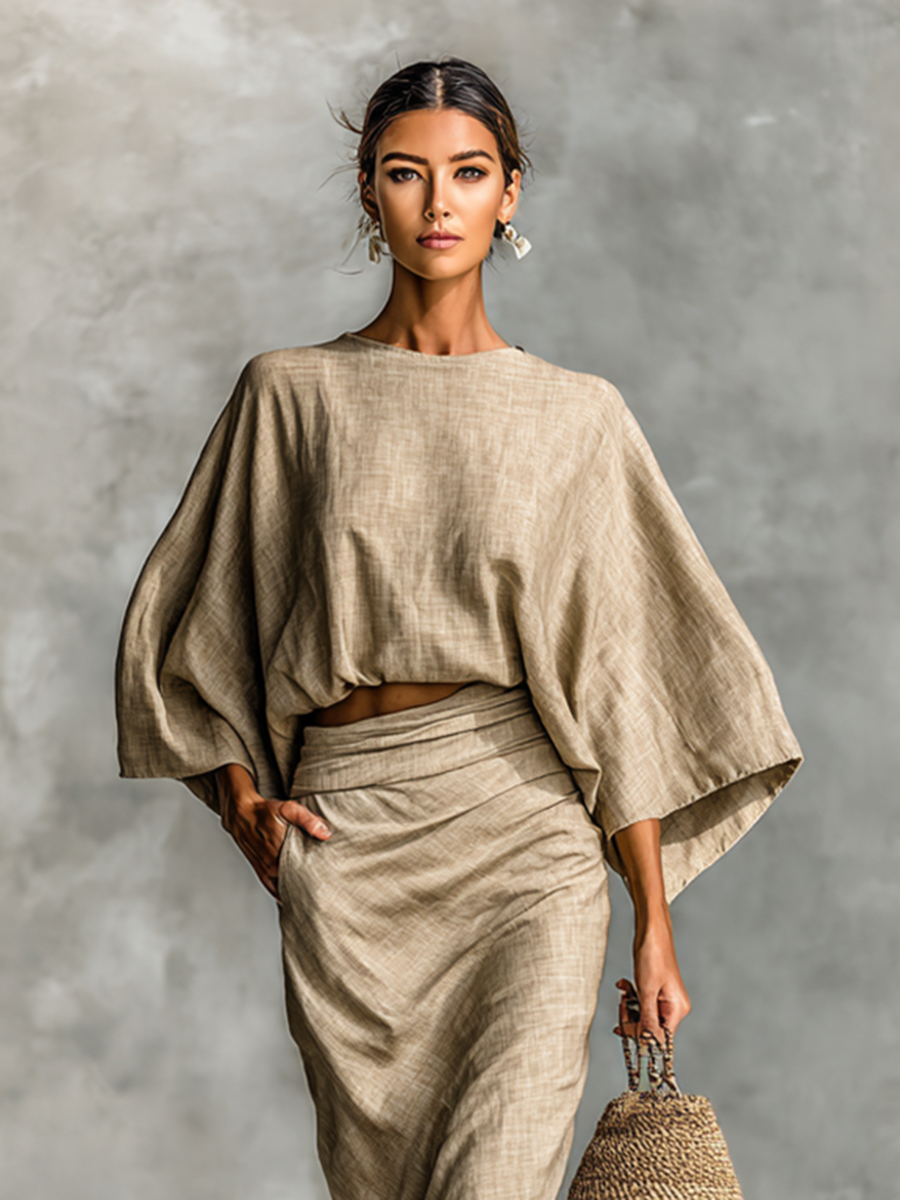 Selene | Top manga murciélago y falda maxi