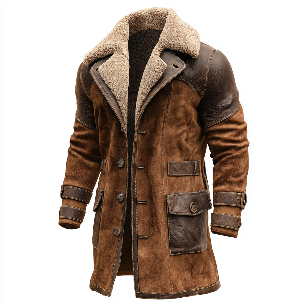 Hugo | Abrigo Vintage de Cuero Marrón con Shearling