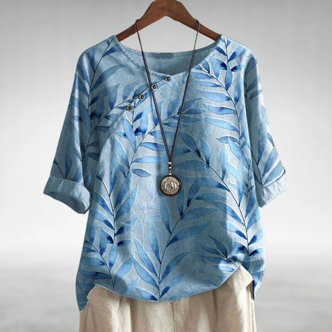 Blusa con Estampado de Hojas