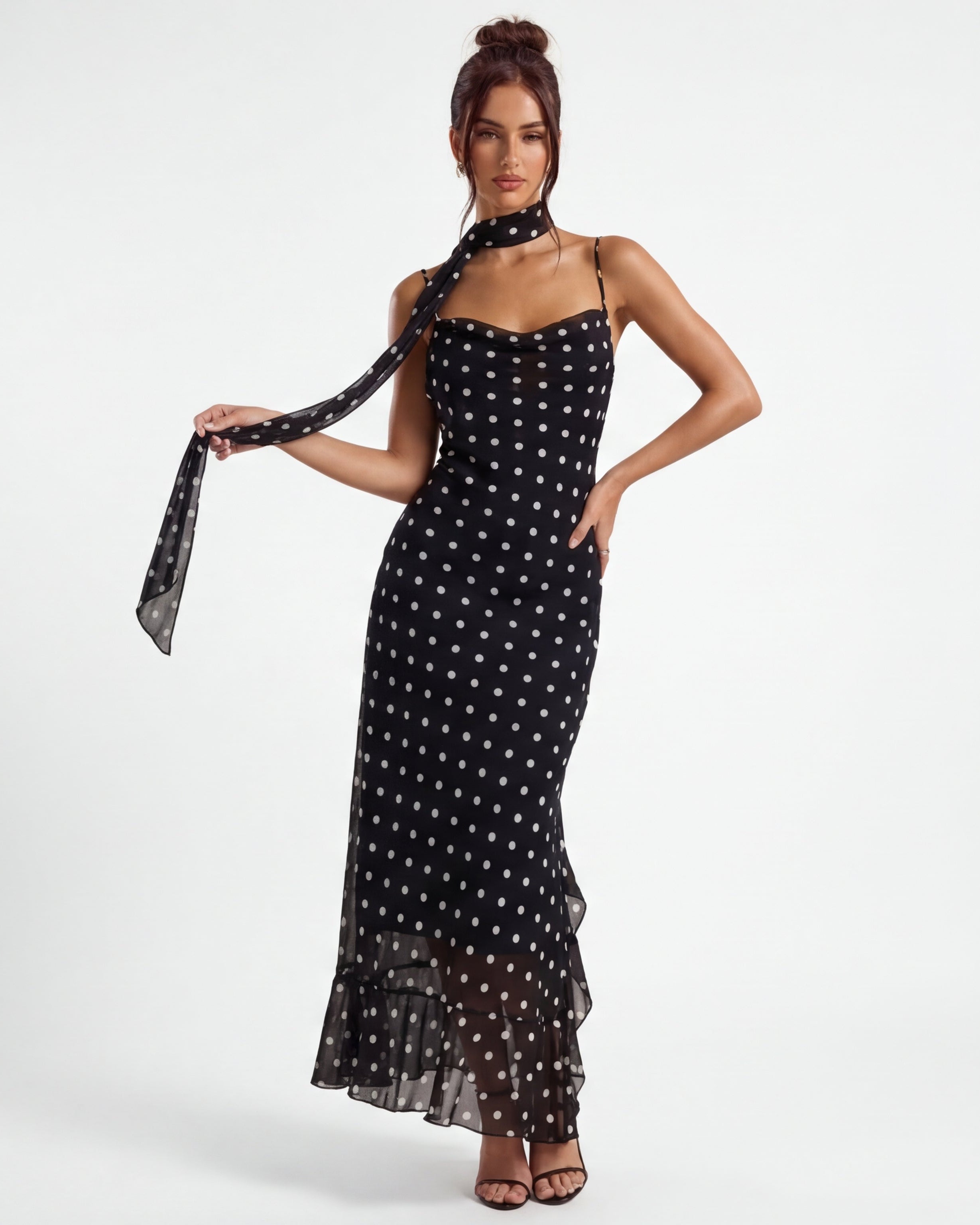 Maxi negro con lunares