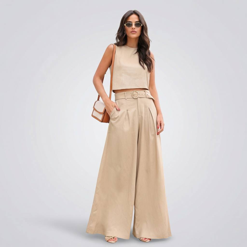 Conjunto de mujer con top sin mangas