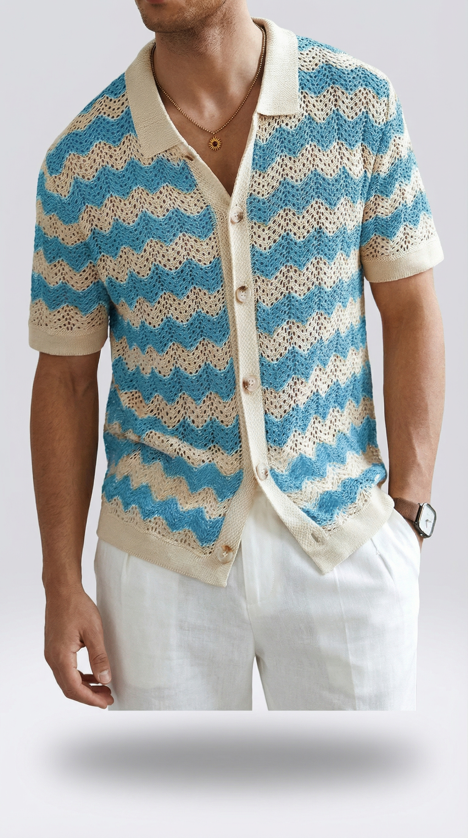 Camisa jacquard de punto