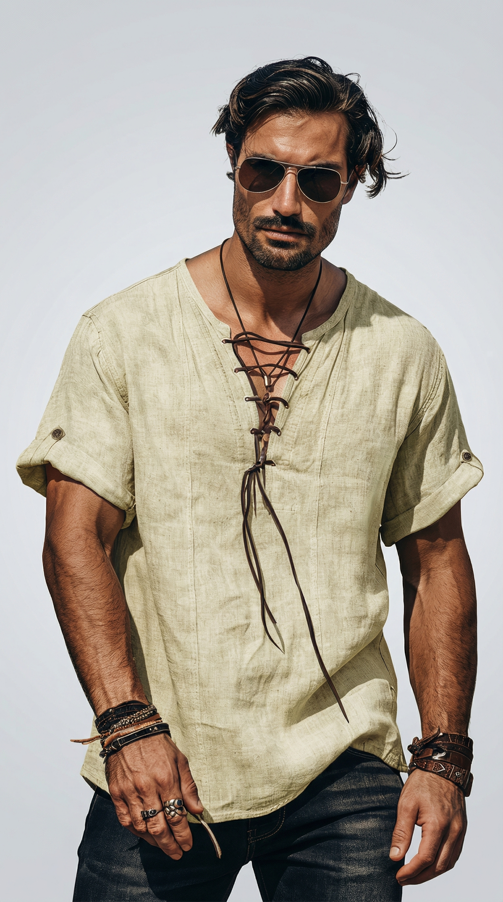 Top de algodón con encaje bohemio