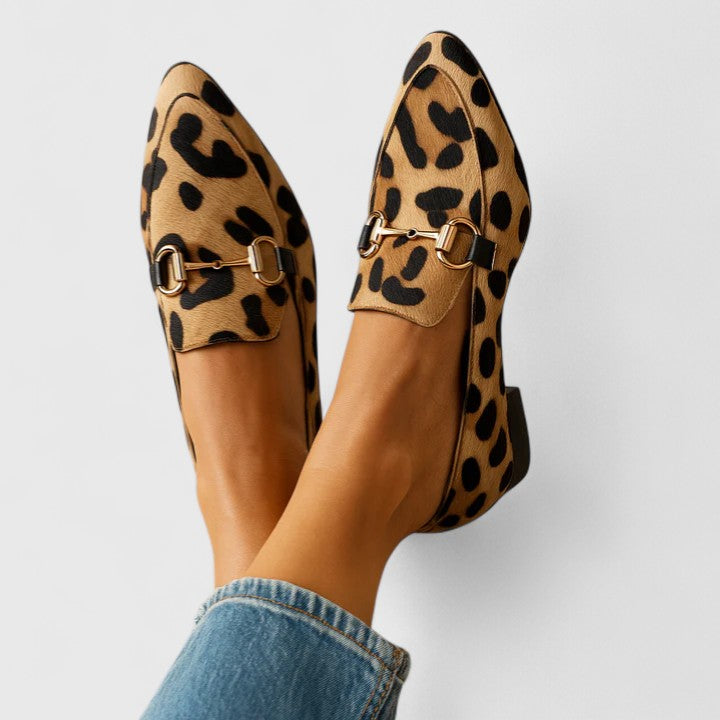 Maria | Zapatillas clásicas para damas con punta afilada y estampado