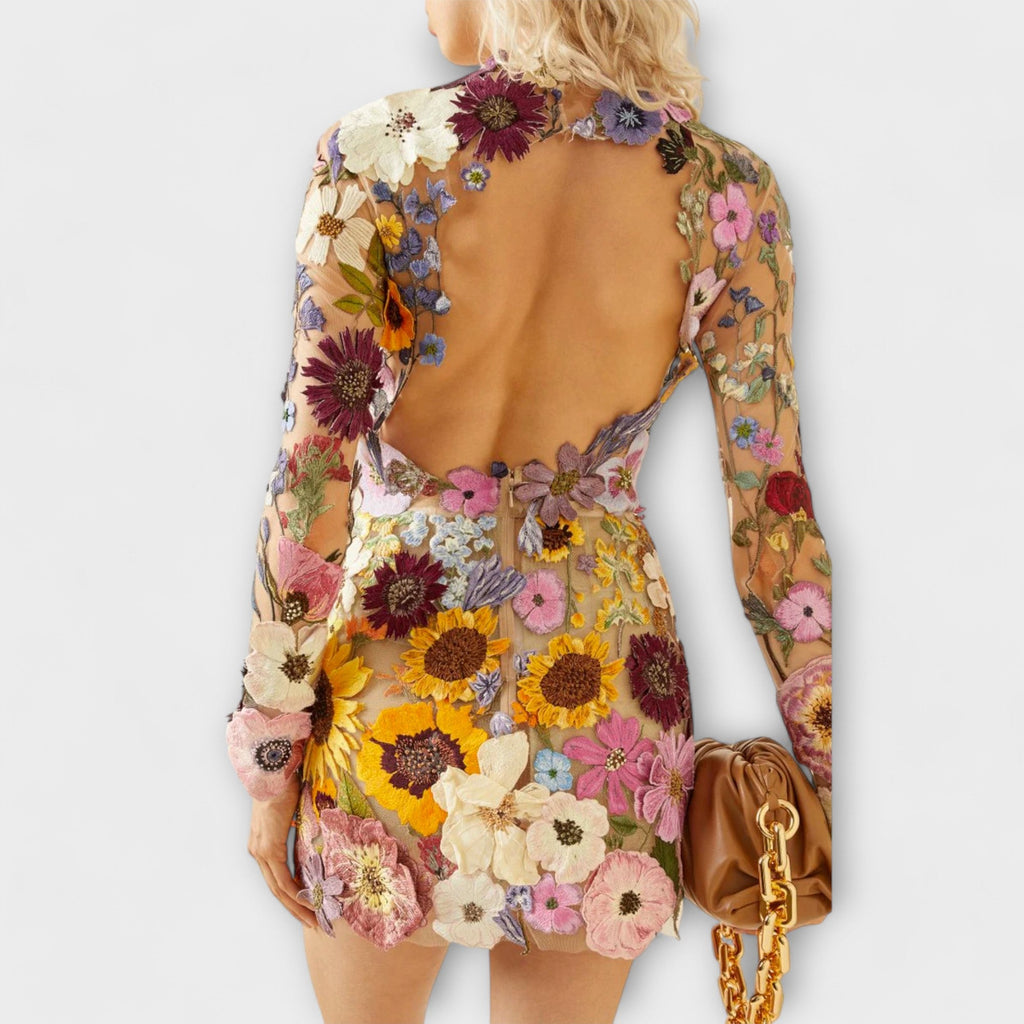 vestido con estampado de flores