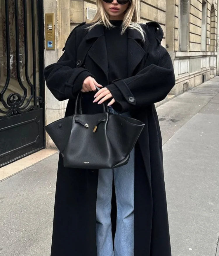 Abrigo trench oversize de invierno para mujer
