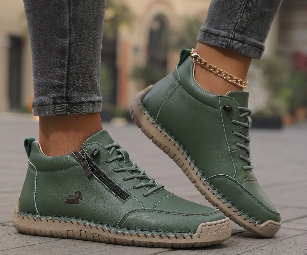 Flora Zapatos ortopédicos cómodos con cremallera