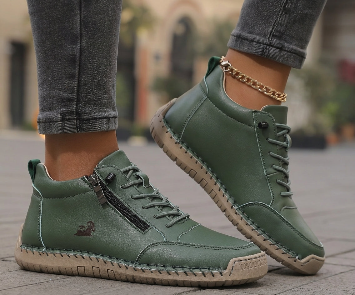 Flora Zapatos ortopédicos cómodos con cremallera