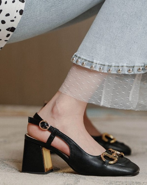 Agnes Tacones gruesos de estilo vintage