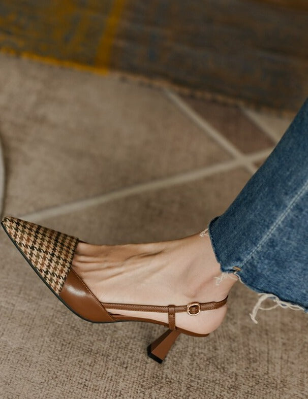 Fiona Tacones bajos de cuero