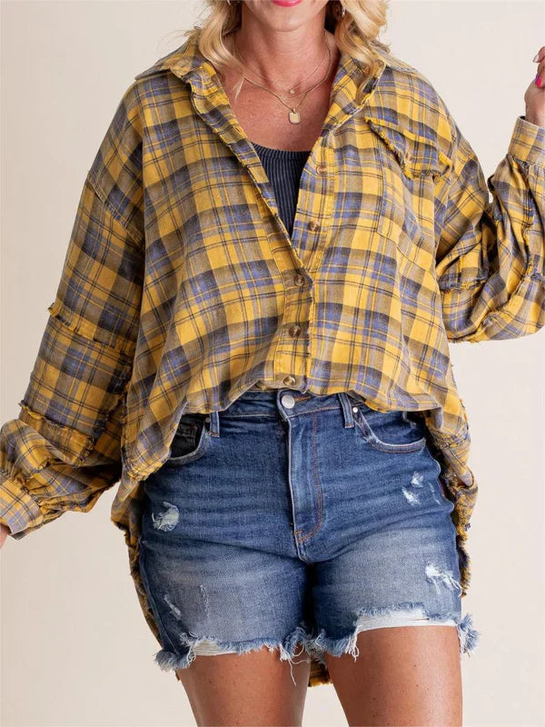 Eva - Sobrecamisa de cuadros estilo relajado