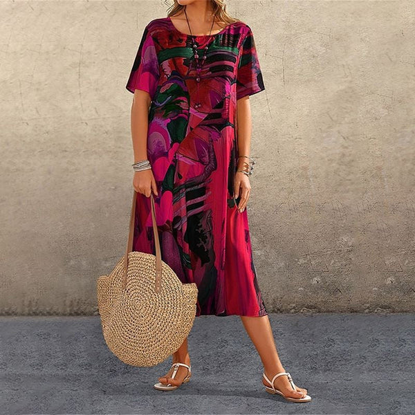 Vestido con estampado artístico