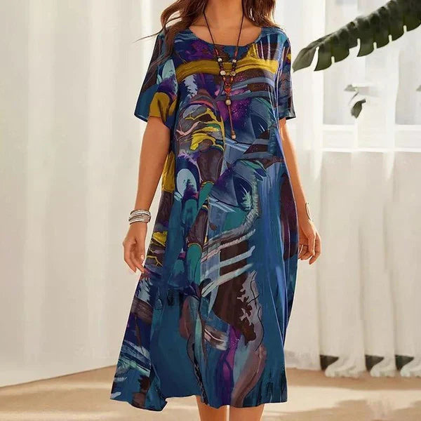 Vestido con estampado artístico