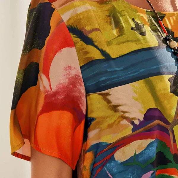 Vestido con estampado artístico