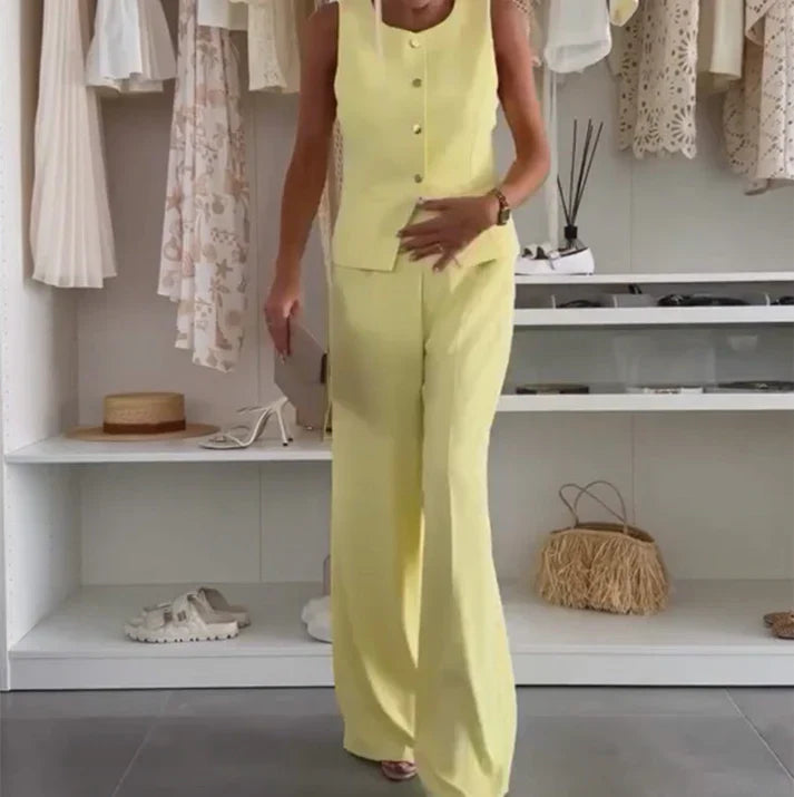 Lúa - Conjunto sin mangas con pantalón fluido y estilo sofisticado